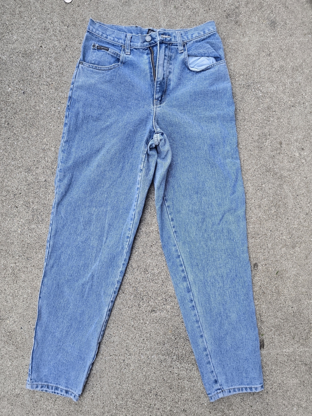 High-Rise Light Blue Women's Jeans - Relaxed Taper 100% Cotton